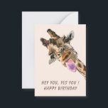 Carte De Correspondance Funny Birthday Card Joueuse Giraffe - Texte person<br><div class="desc">Cartes d'anniversaire amusantes avec la langue de Giraffe sortie et le dessin de Wink en jouant Giraffes Smile Text - Personnalisable - ou Choisissez / Ajoutez votre texte unique / Police / Couleur - Faites votre carte spéciale - Redimensionnez et déplacez ou supprimez et ajoutez des éléments / image avec...</div>
