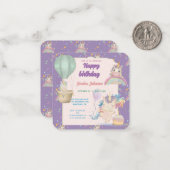 Carte De Correspondance Funny Birthday Unicorn (Devant/Arrière en situation)