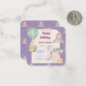 Carte De Correspondance Funny Birthday Unicorn (Devant/Arrière en situation)