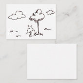 Carte De Correspondance Funny Cartoon Dog Under Tree Drawing (Devant / Derrière)