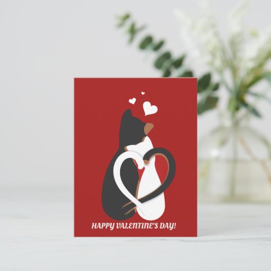 Carte De Correspondance Funny Chats Valentine en amour (Debout devant)