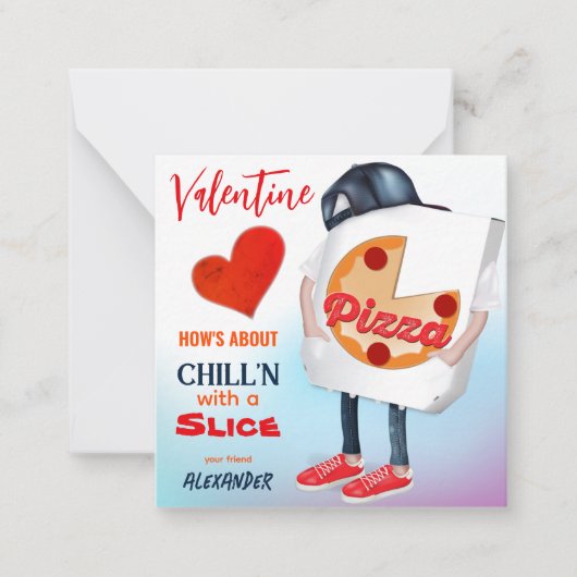 Carte De Correspondance Funny Pizza Love Valentine (Devant)