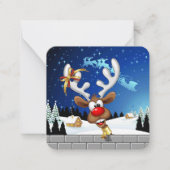 Carte De Correspondance Funny Reindeer Peeking Christmas Meme  (Devant)