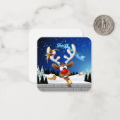 Carte De Correspondance Funny Reindeer Peeking Christmas Meme  (Devant/Arrière en situation)