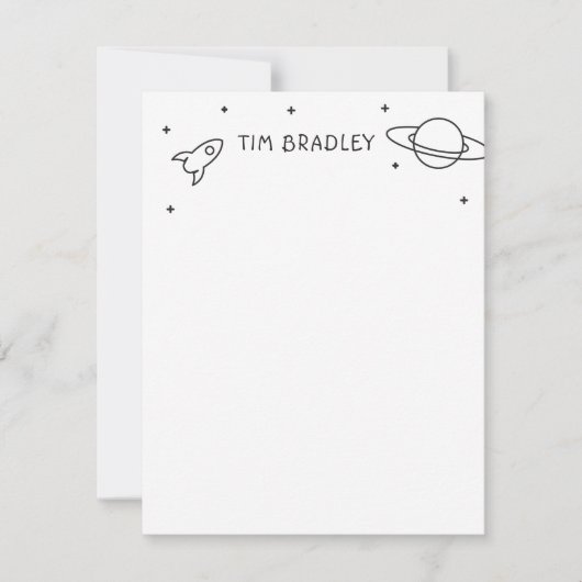 Carte De Correspondance Garçon astronaute (Devant)