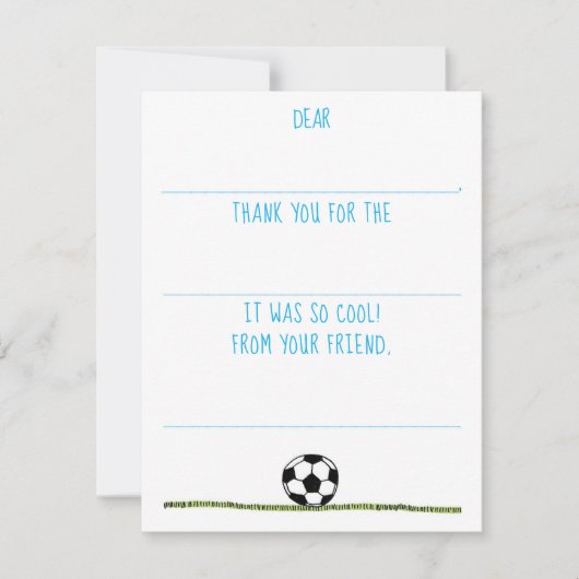 Carte De Correspondance Garçons de football à remplir Merci (Devant)
