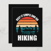 Carte De Correspondance Gardez-Le Simple Et Allez Randonnée (Devant / Derrière)