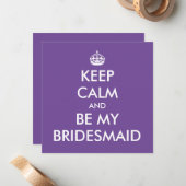 Carte De Correspondance Gardez votre calme et soyez ma demoiselle d'honneu (Devant/Arrière en situation)