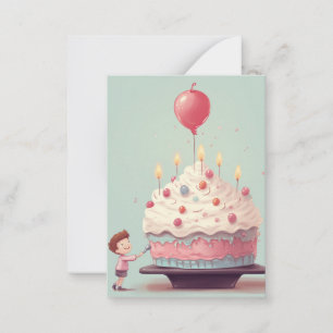 Carte De Correspondance Gâteau d'anniversaire, glace, anniversaire
