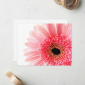 Carte De Correspondance Gerbera marguerite rose (Devant/Arrière en situation)