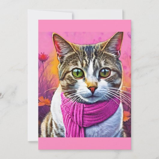 Carte De Correspondance Get Well Soon – Spring Flu Recovery | Cozy Cat (Devant)