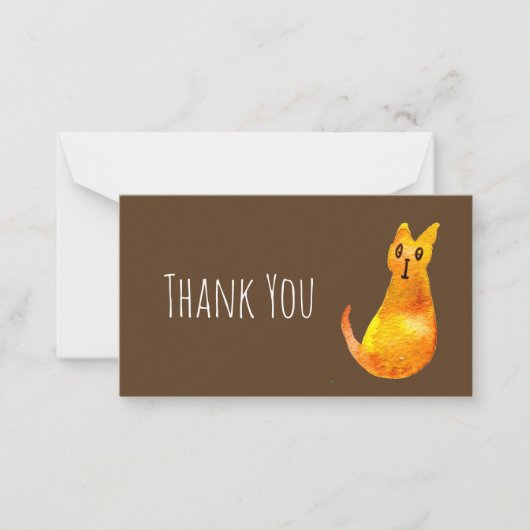 Carte De Correspondance Ginger cat mignon aquarelle illustration art (Devant)