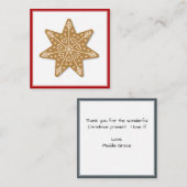 Carte De Correspondance Gingerbread Cookie Merci de Noël (Devant / Derrière)