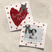 Carte De Correspondance Gingham Bow Red Valentine's Classroom Photo Card