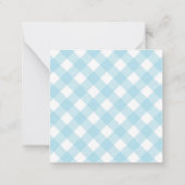 Carte De Correspondance Gingham carreaux bleu clair pastel chic moderne (Dos)