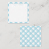 Carte De Correspondance Gingham carreaux bleu clair pastel chic moderne (Devant / Derrière)