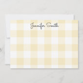 Carte De Correspondance Gingham jaune citron pastel large (Devant)