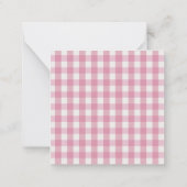 Carte De Correspondance Gingham Rose Blanc Personnalisé (Dos)