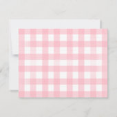 Carte De Correspondance Gingham Rose Empreinte de Patte Bébé Enfants Perso (Dos)