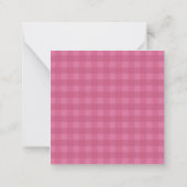 Carte De Correspondance Gingham Rose Personnalisé (Dos)