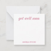 Carte De Correspondance Gingham Rose Personnalisé (Devant)