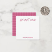 Carte De Correspondance Gingham Rose Personnalisé (Devant/Arrière en situation)