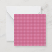 Carte De Correspondance Gingham Rose Personnalisé (Dos)