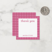 Carte De Correspondance Gingham Rose Personnalisé (Devant/Arrière en situation)