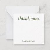 Carte De Correspondance Gingham Vert Personnalisé (Devant)