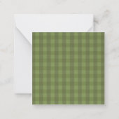 Carte De Correspondance Gingham Vert Personnalisé (Dos)