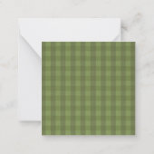 Carte De Correspondance Gingham Vert Personnalisé (Dos)