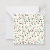 Carte De Correspondance Girly Chic Pastel Pink Blue Flowers Pattern Square (Dos)