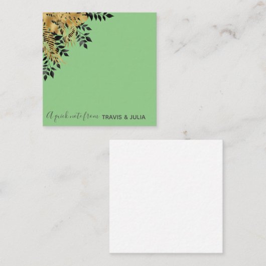 Carte De Correspondance Glam Black & Gold Tropical Feuilles (Devant / Derrière)