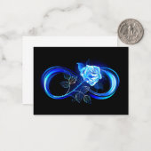 Carte De Correspondance Glowing infinity with blue rose (Devant/Arrière en situation)