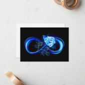 Carte De Correspondance Glowing infinity with blue rose (Devant/Arrière en situation)