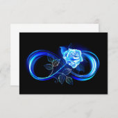 Carte De Correspondance Glowing infinity with blue rose (Devant / Derrière)