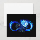 Carte De Correspondance Glowing infinity with blue rose (Devant / Derrière)