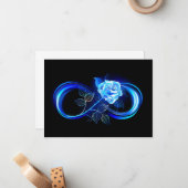 Carte De Correspondance Glowing infinity with blue rose (Devant/Arrière en situation)