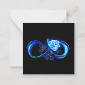 Carte De Correspondance Glowing infinity with blue rose (Devant)