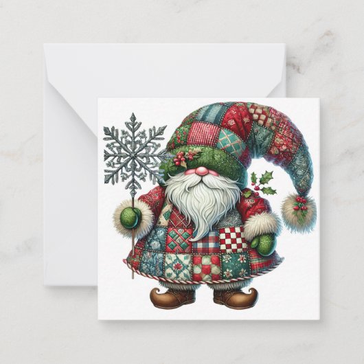 Carte De Correspondance Gnome de Noël mignon (Devant)