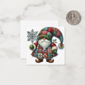 Carte De Correspondance Gnome de Noël mignon (Devant/Arrière en situation)