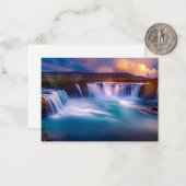 Carte De Correspondance Godafoss, chutes d'Islande (Devant/Arrière en situation)