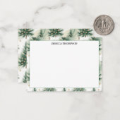 Carte De Correspondance Gold Sage Pine Trees Winter Custom (Devant/Arrière en situation)