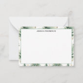 Carte De Correspondance Gold Sage Pine Trees Winter Custom (Devant)