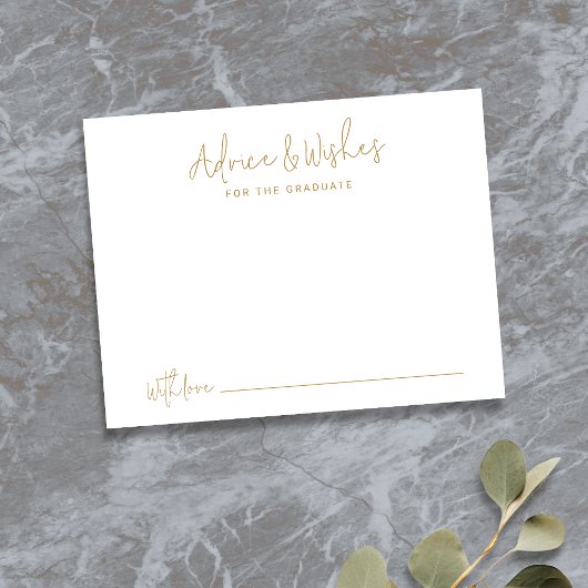 Carte De Correspondance Gold Simple Modern Script Diplômés conseils et sou