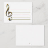 Carte De Correspondance Gold Treble Clef (Devant / Derrière)
