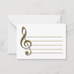 Carte De Correspondance Gold Treble Clef