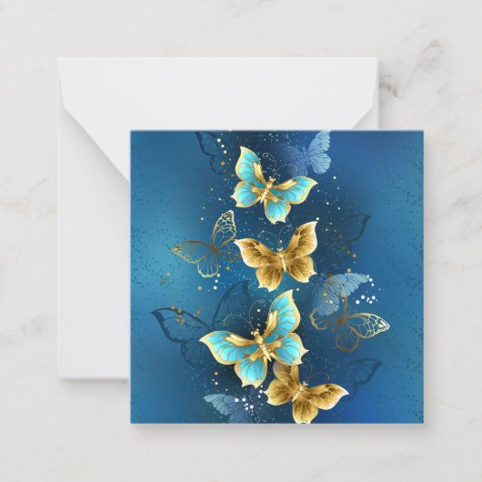 Carte De Correspondance Golden butterflies (Devant)