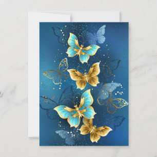 Carte De Correspondance Golden butterflies