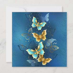 Carte De Correspondance Golden butterflies